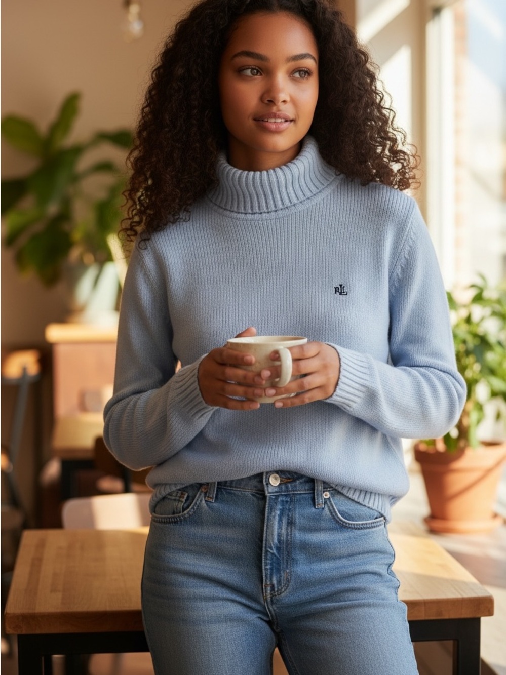 Ralph Lauren Baby Blue Turtleneck Sweater